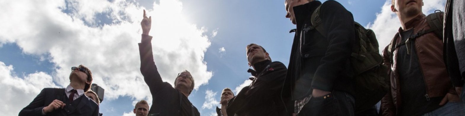 1916 Rebellion Walking Tour A man guiding a walking tour group