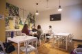 Dublin's Ashfield Hostel - Breakfast Lounge Group of Tourists Eating Breakfast in Hostel 's Eating Room