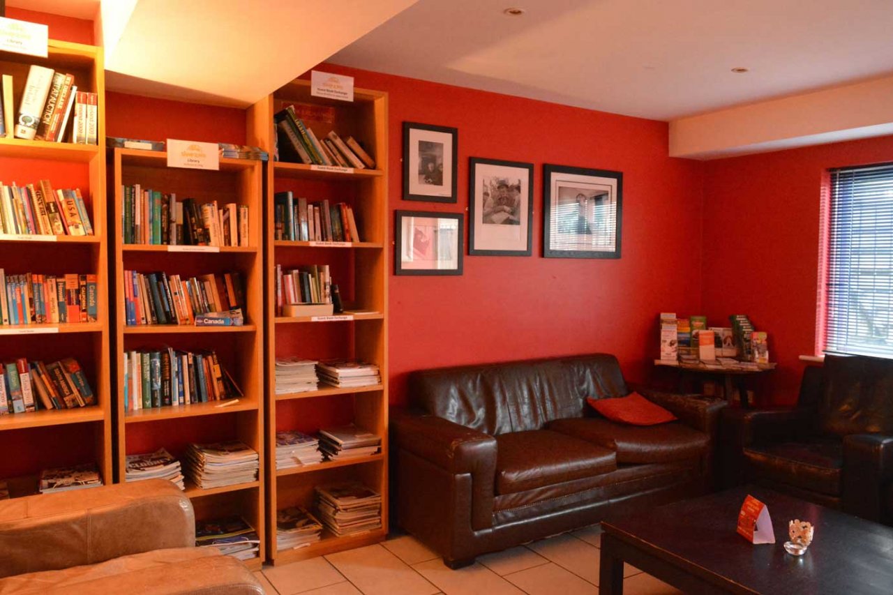 Sleepzone Hostel Galway Reading Area Library - Bookcases in Common Room