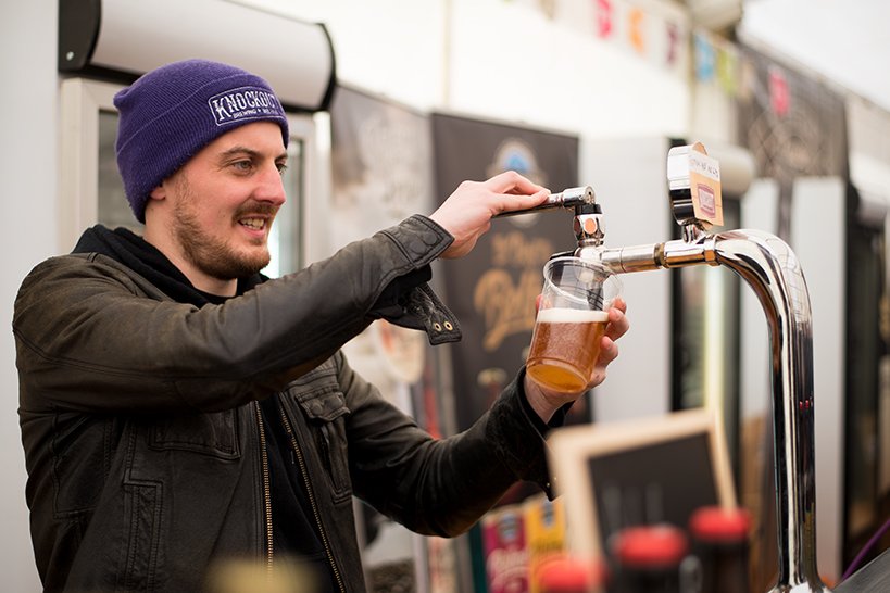 Oktoberfest Dublin Guy Filling a Glass of Beer During the Oktoberfest Dublin
